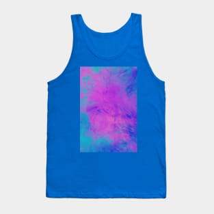 Blue and Pink Retro Marble Splash Abstract Artwork Tank Top